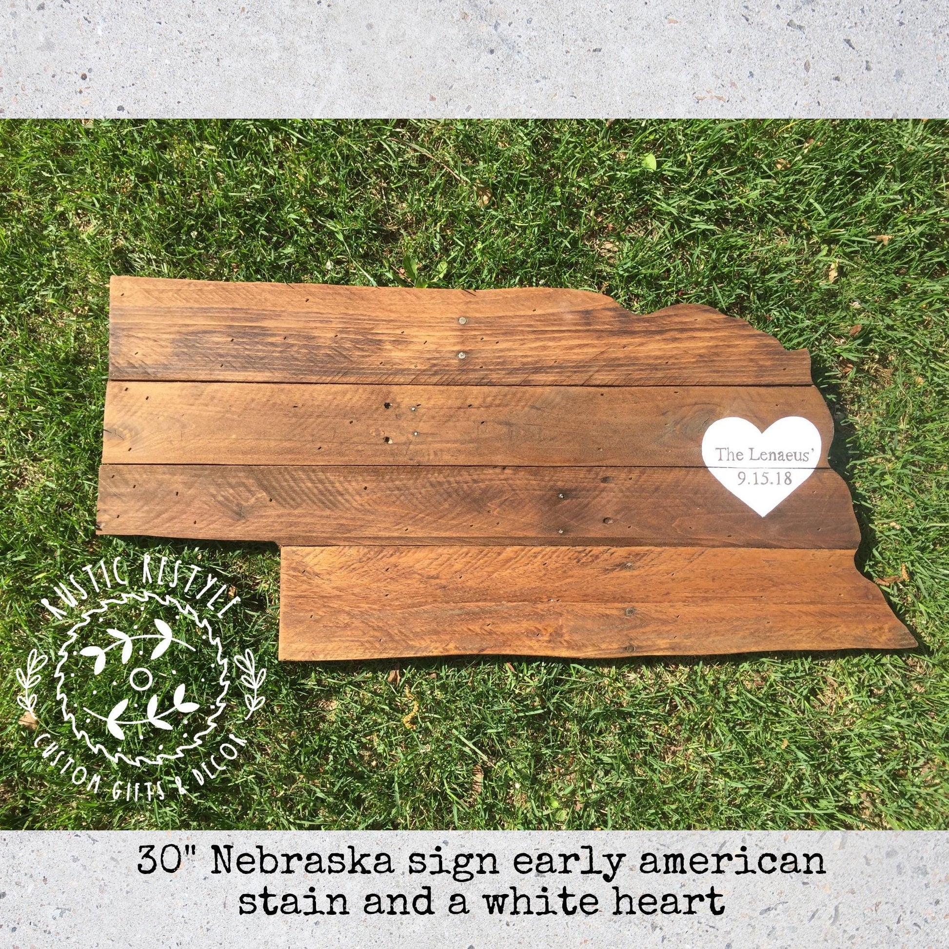 Nebraska wood cutout, Nebraska wall map, state sign, wooden state cut out, state wall art, wedding guest book, wood Nebraska alternative