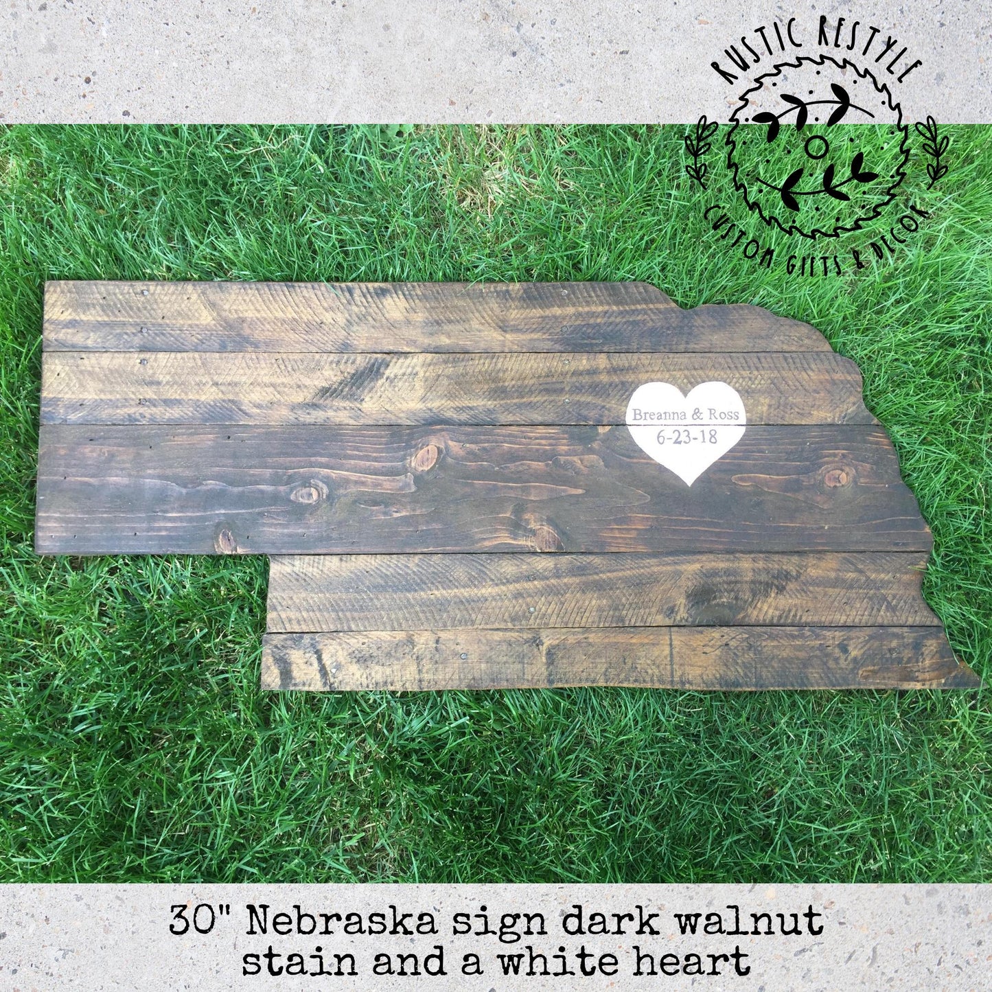Nebraska wood cutout, Nebraska wall map, state sign, wooden state cut out, state wall art, wedding guest book, wood Nebraska alternative