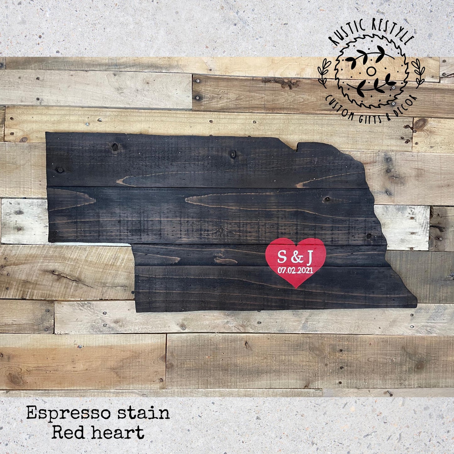 Nebraska wood cutout, Nebraska wall map, state sign, wooden state cut out, state wall art, wedding guest book, wood Nebraska alternative
