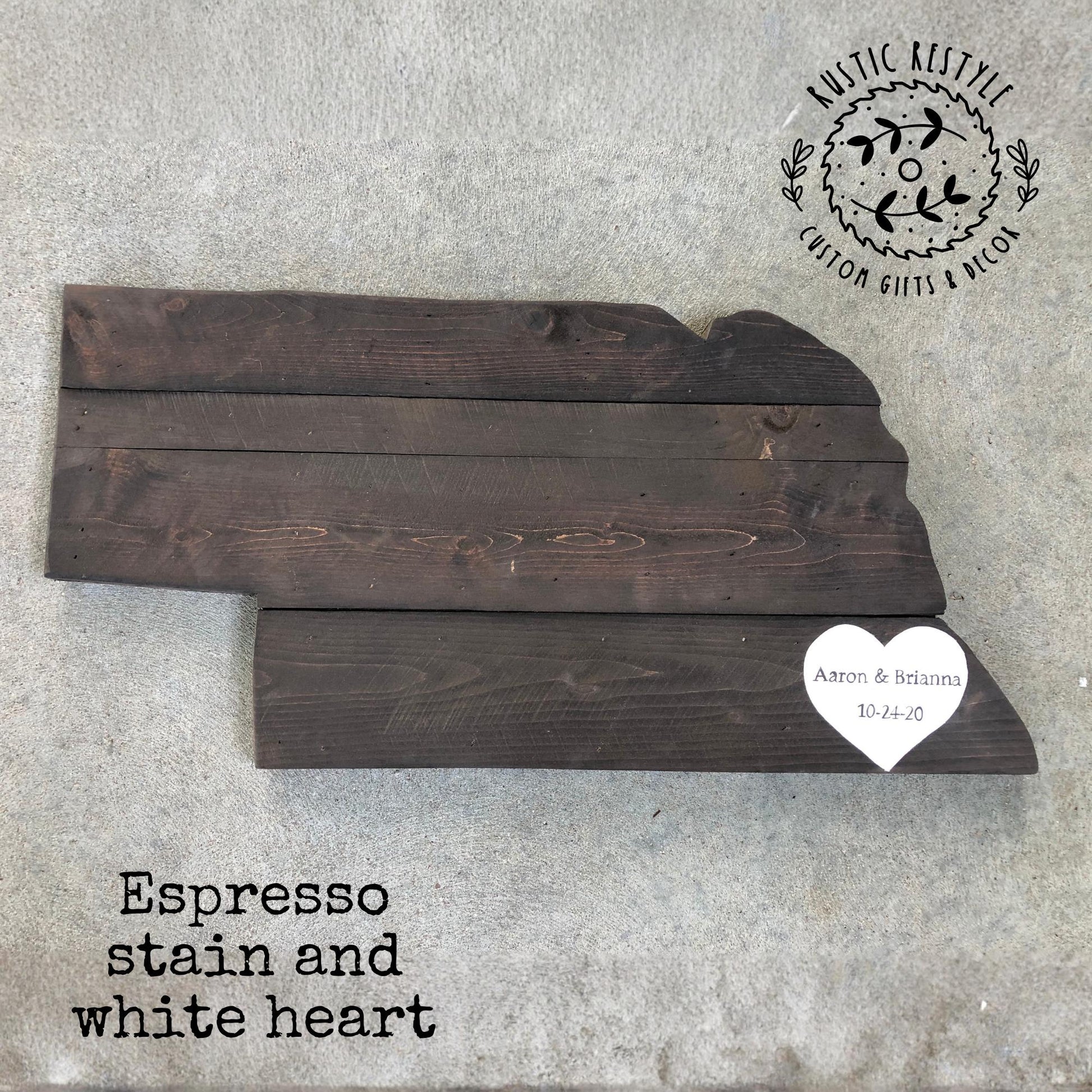 Nebraska wood cutout, Nebraska wall map, state sign, wooden state cut out, state wall art, wedding guest book, wood Nebraska alternative
