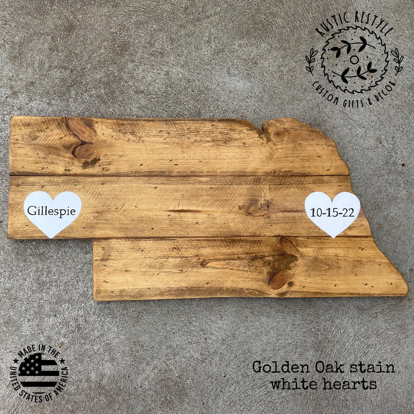 Nebraska wood cutout, Nebraska wall map, state sign, wooden state cut out, state wall art, wedding guest book, wood Nebraska alternative