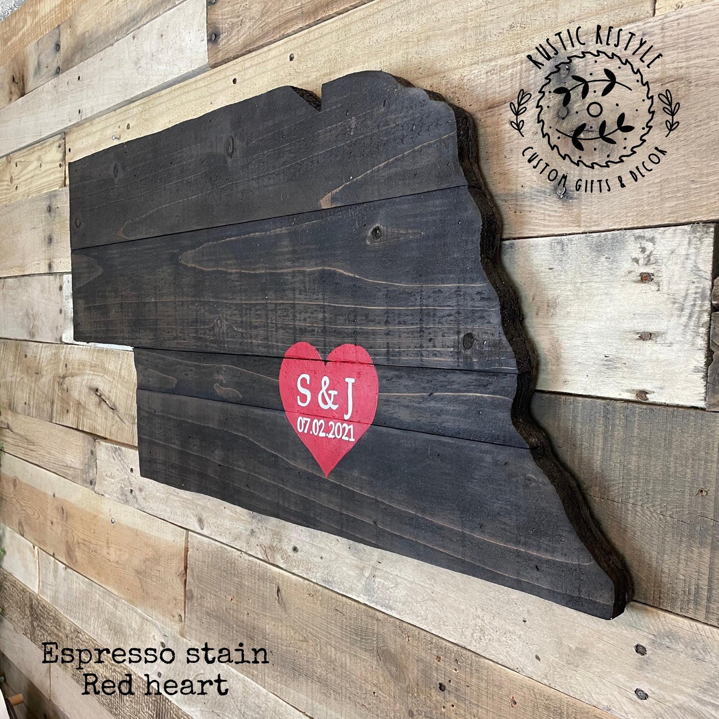 Nebraska wood cutout, Nebraska wall map, state sign, wooden state cut out, state wall art, wedding guest book, wood Nebraska alternative