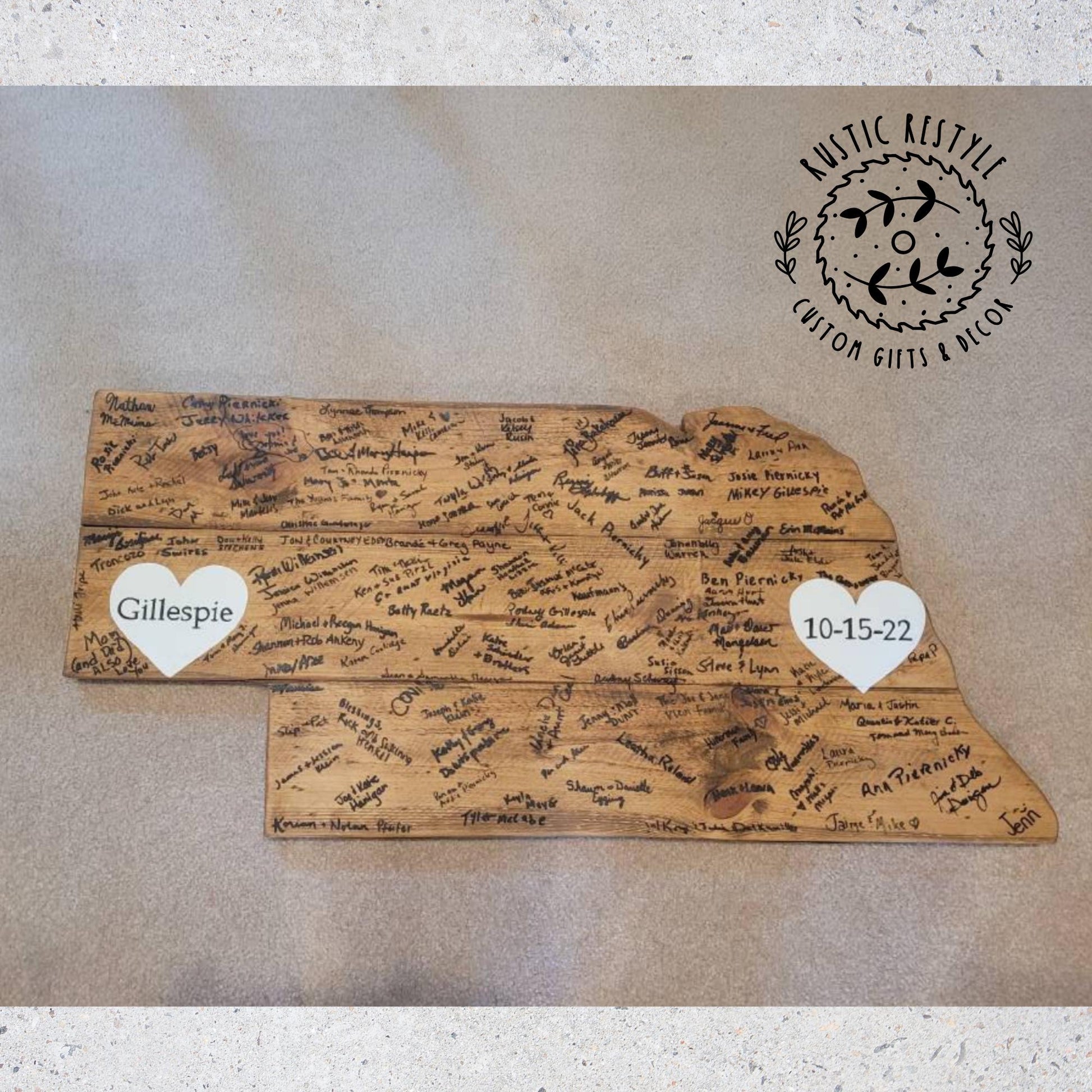 Nebraska wood cutout, Nebraska wall map, state sign, wooden state cut out, state wall art, wedding guest book, wood Nebraska alternative