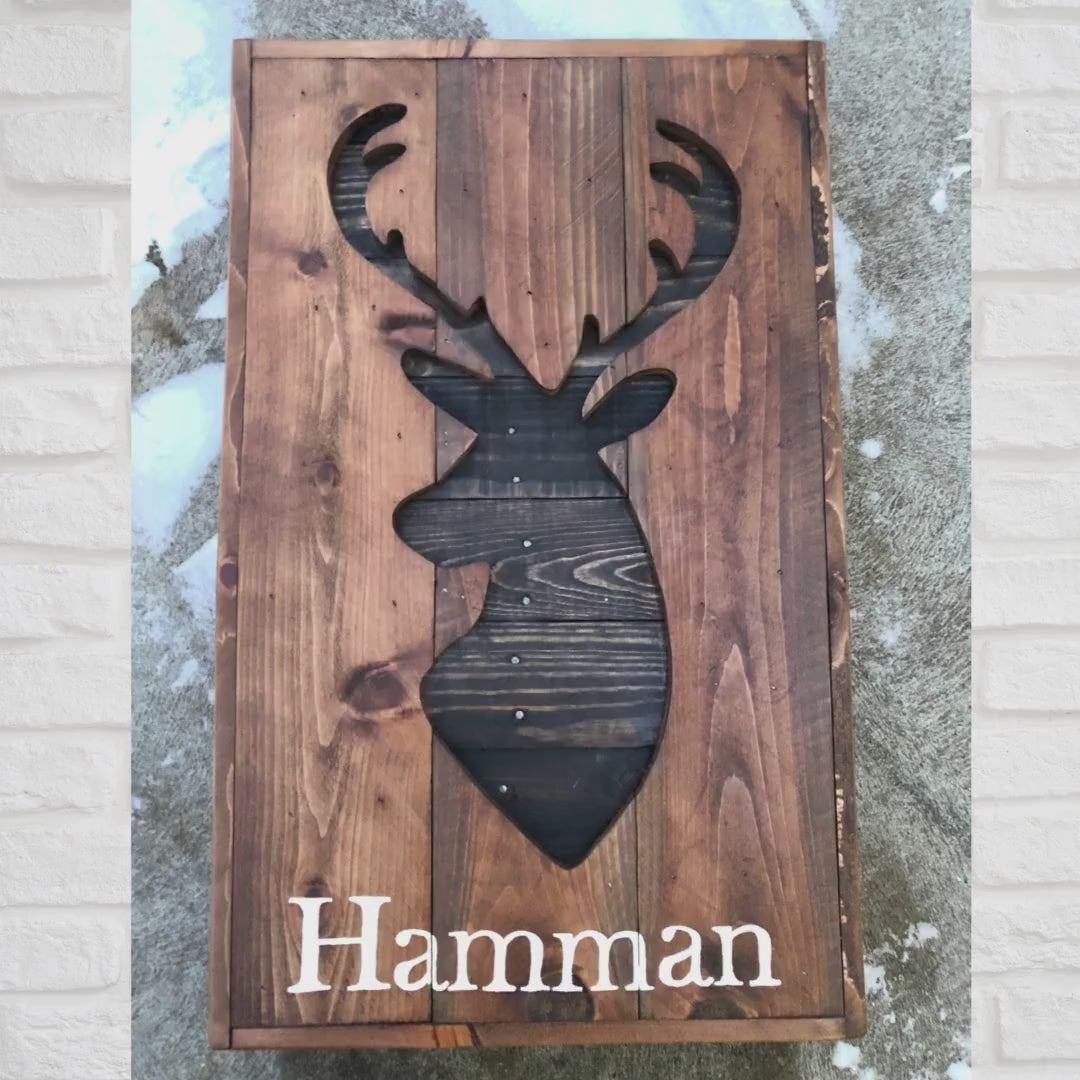 customized pallet deer head sign, wall art signage,  rustic hunting decor,