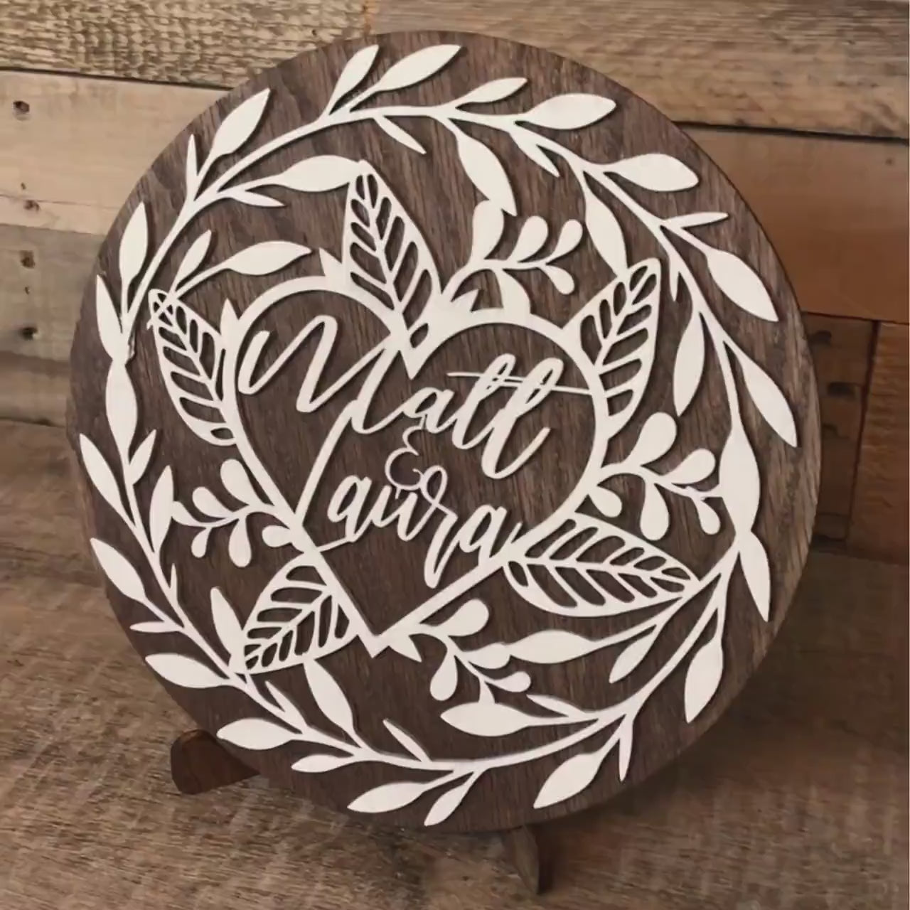 Personalized Wooden Heart plaque Valentine's Day Gift, anniversary, laser cut wood wall decor