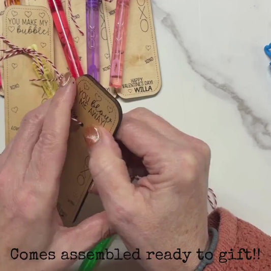 Classroom bubbles Valentines, Personalized wooden Valentine's Day gift