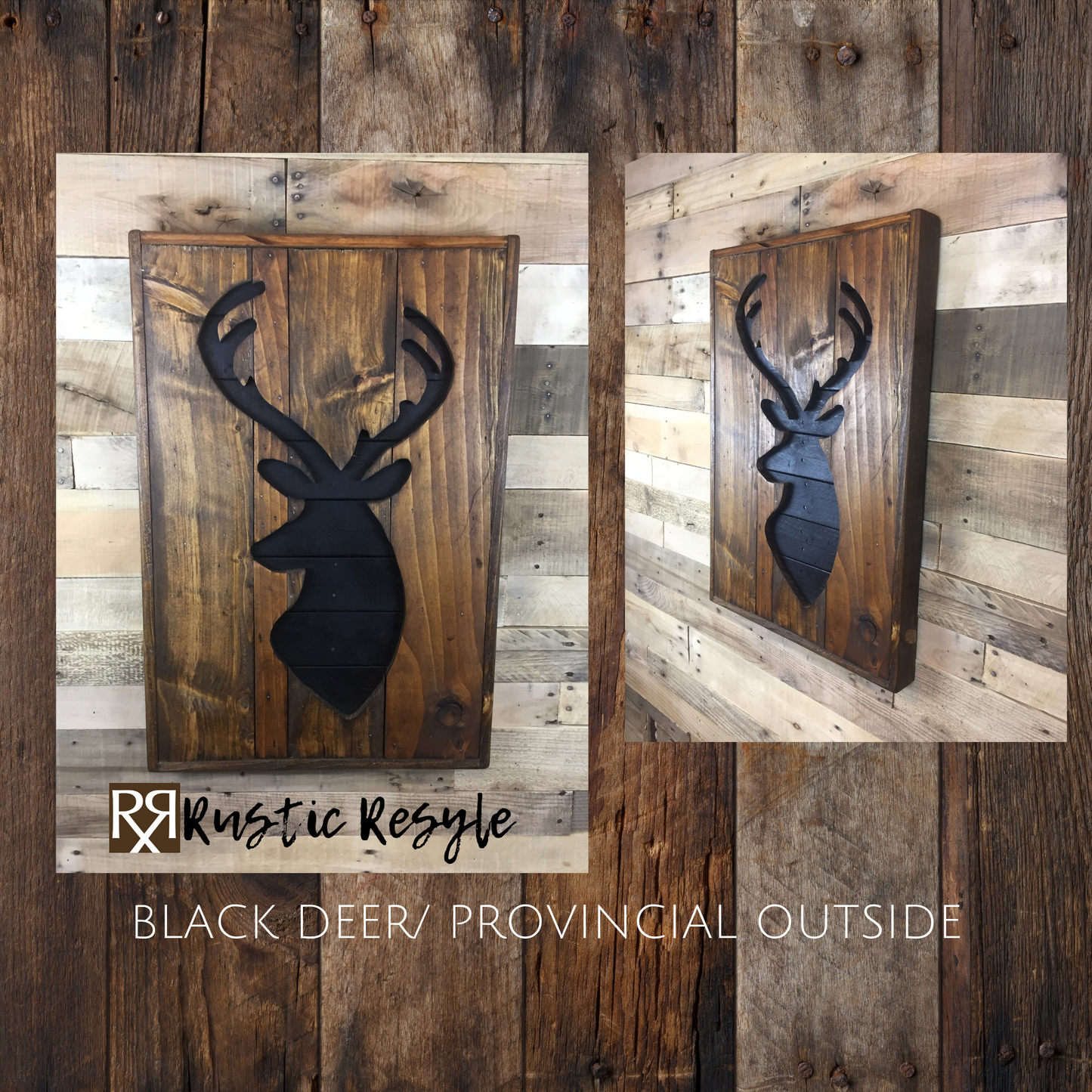 Pallet Wood Deer Silhouette - Rustic Country Hunting Trophy Sign Gift for Him - Rustic Restyle