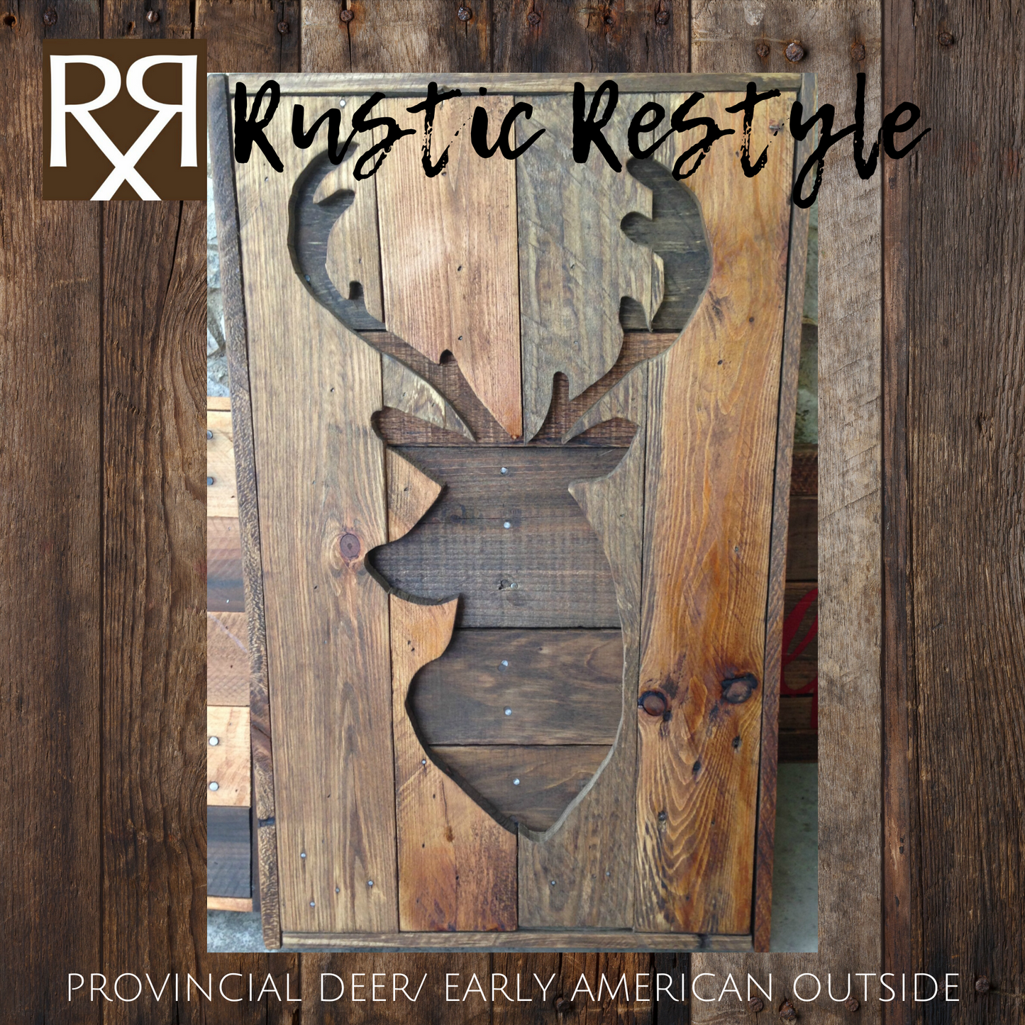 Pallet Wood Deer Silhouette - Rustic Country Hunting Trophy Sign Gift for Him - Rustic Restyle