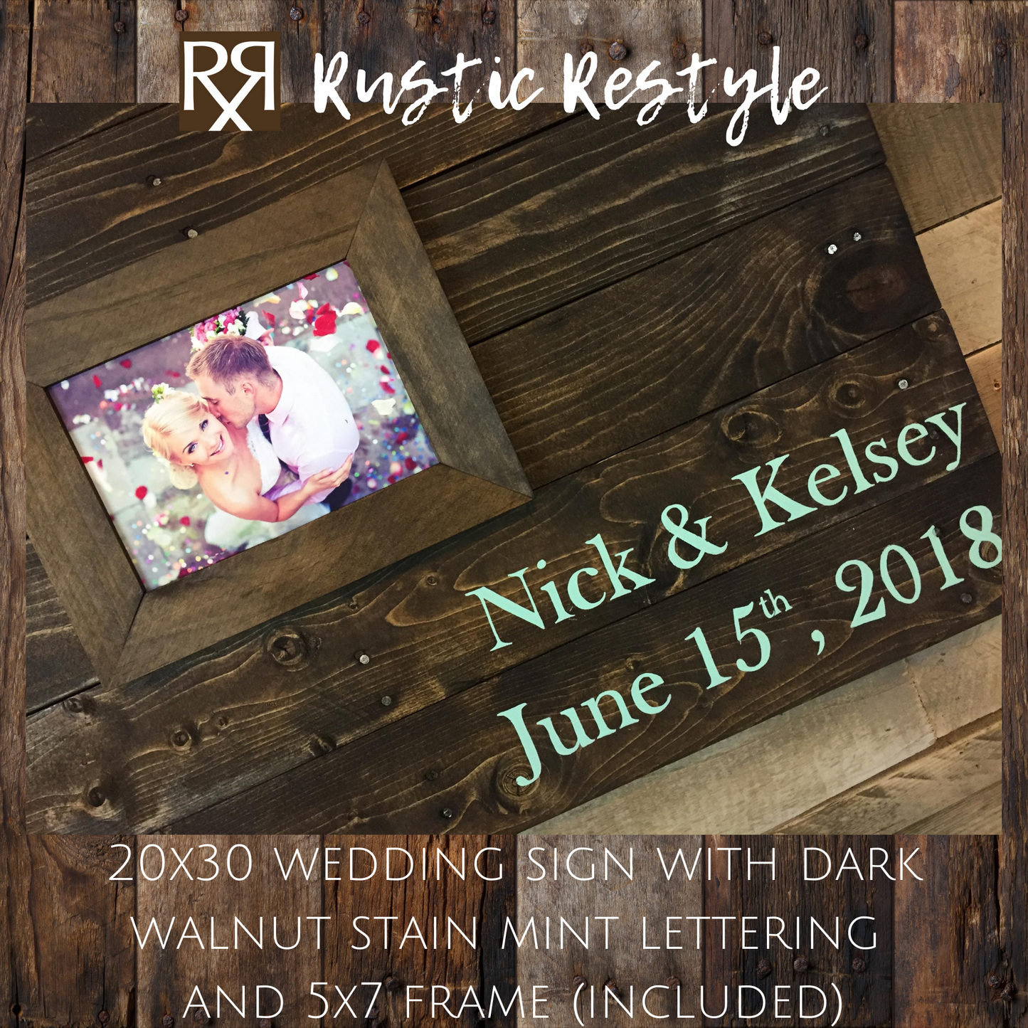 Alternative Guest book Wood pallet wedding sign, wood wedding decor, up-cycled pallet handmade Guest book, Framed Photo guest book, 20x30 - Rustic Restyle