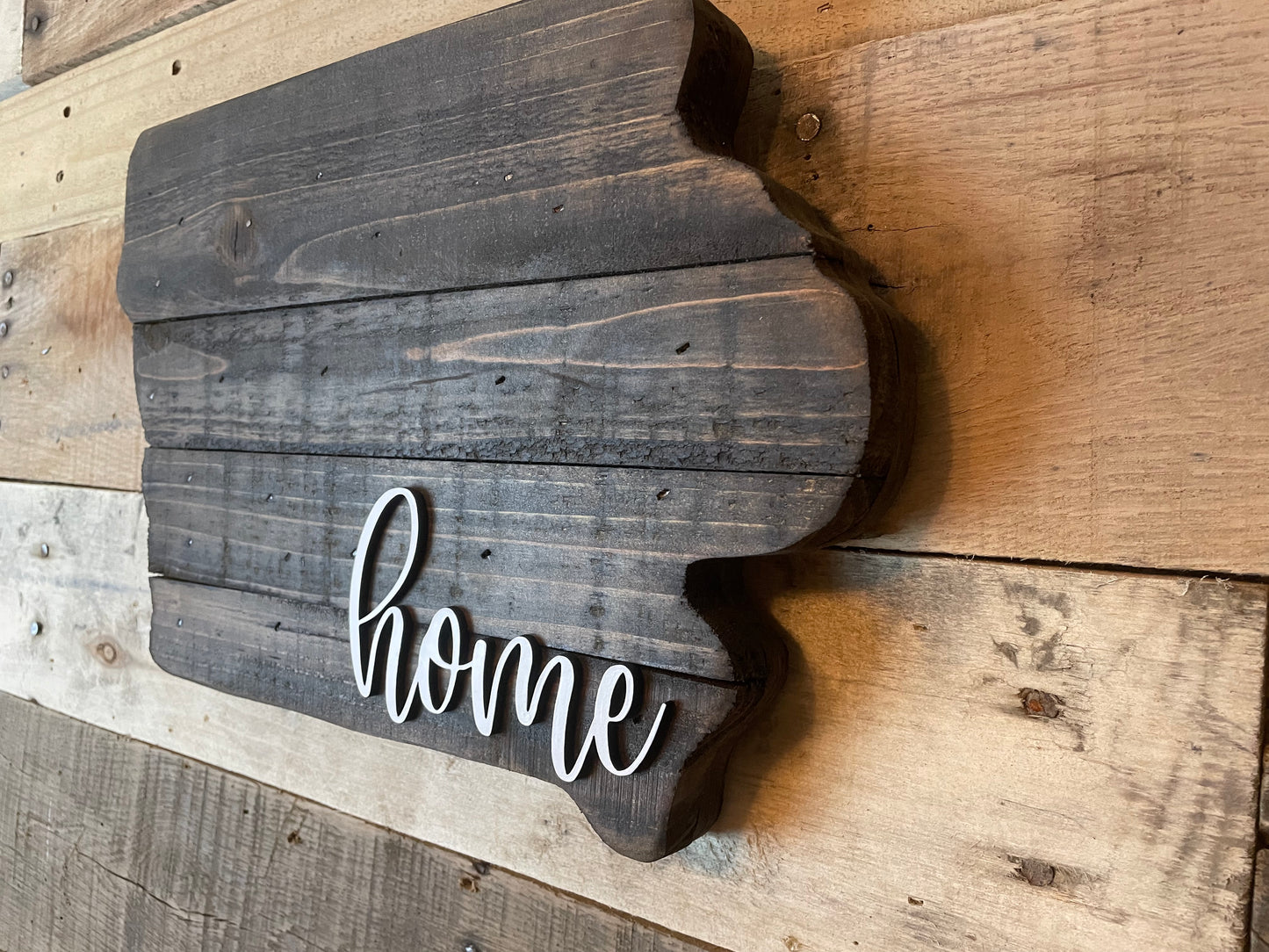 14" inch Iowa home reclaimed pallet sign