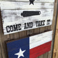 14" X 25" Rustic Texas wood  pallet Flag- Come And Take It, Battle of Gonzales Revolutionary Flag home decor sign