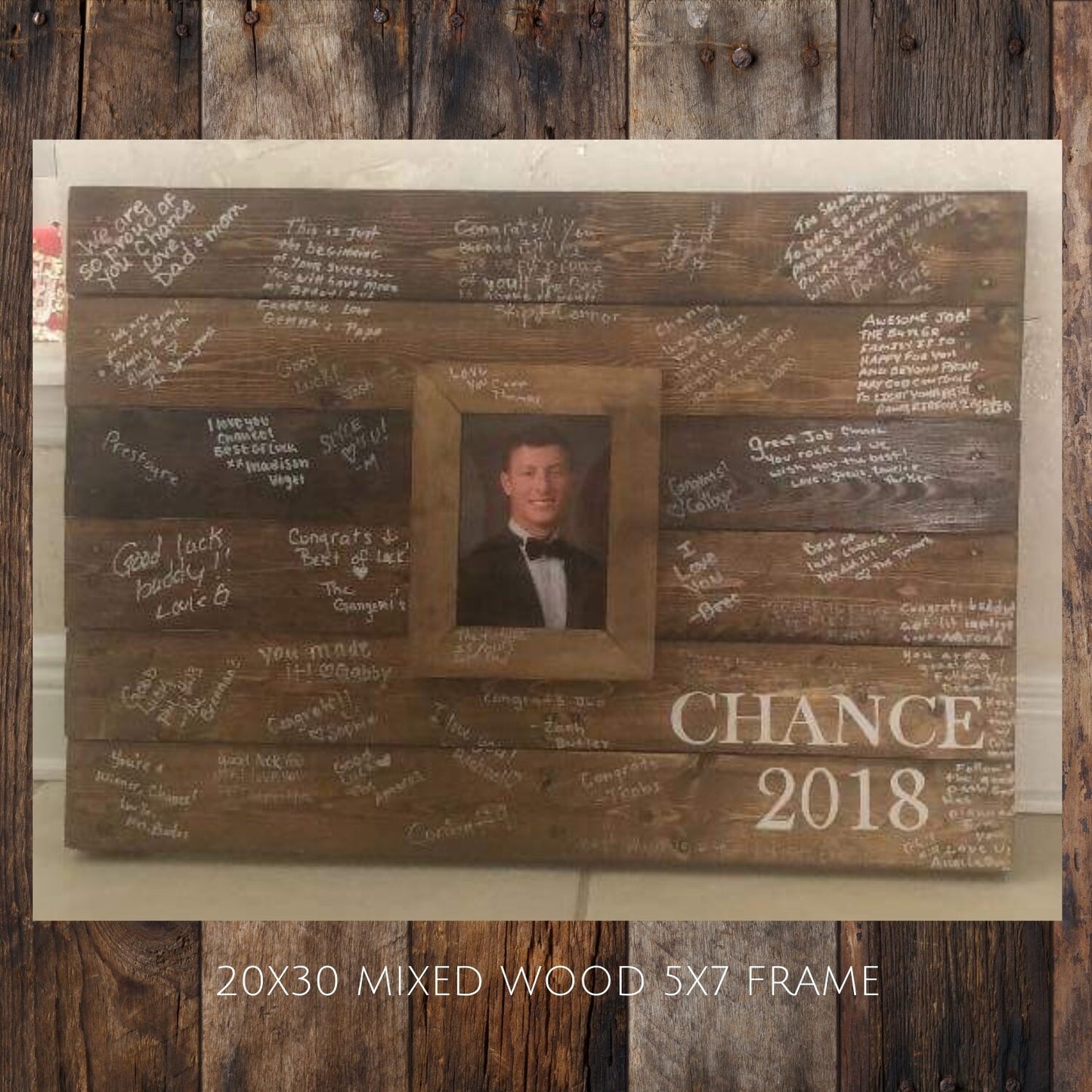 Wooden Graduation Guestbook sign decor, 24"X36"Framed Photo guest book, class of 2022 keepsake gift