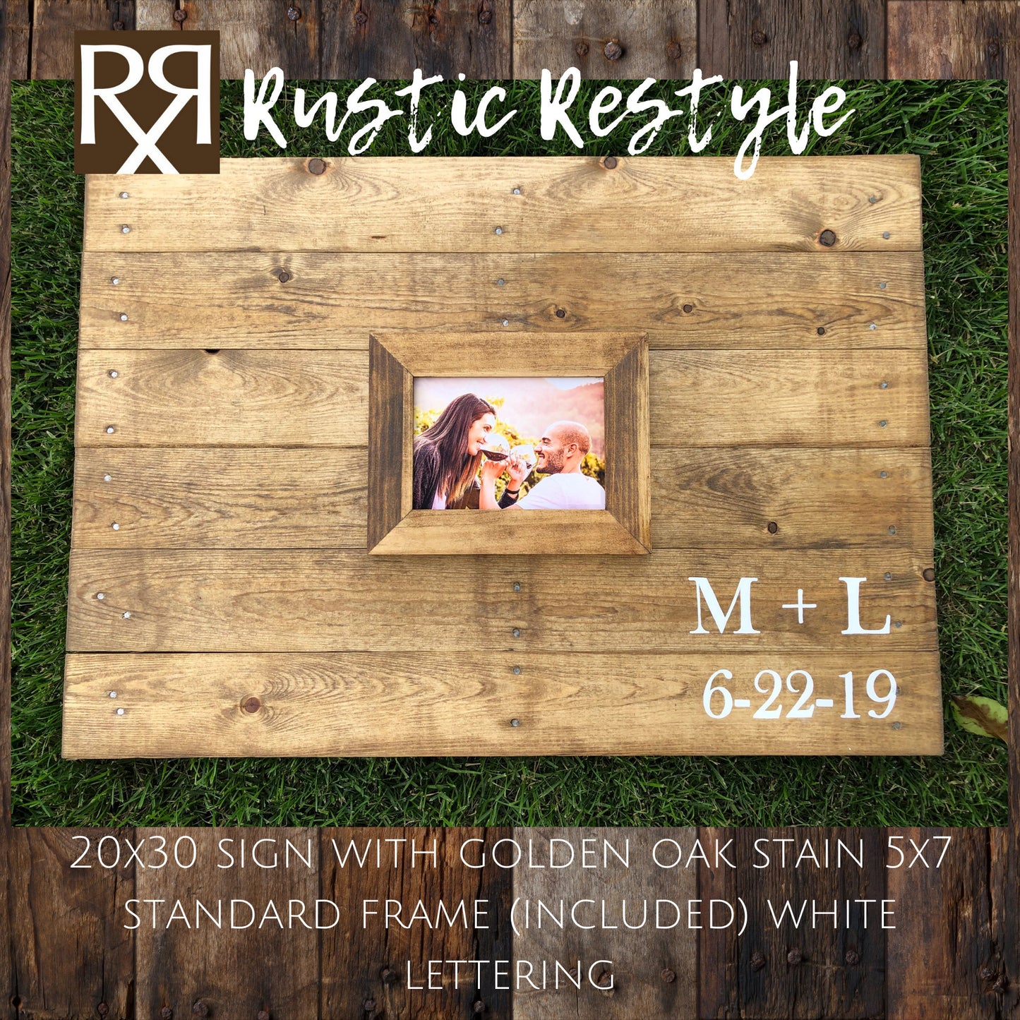 Guest book frame, Photo Guestbook sign, Wedding initials sign, rustic wedding decor, Custom wedding gift, wood sign wedding, pallet wall art - Rustic Restyle