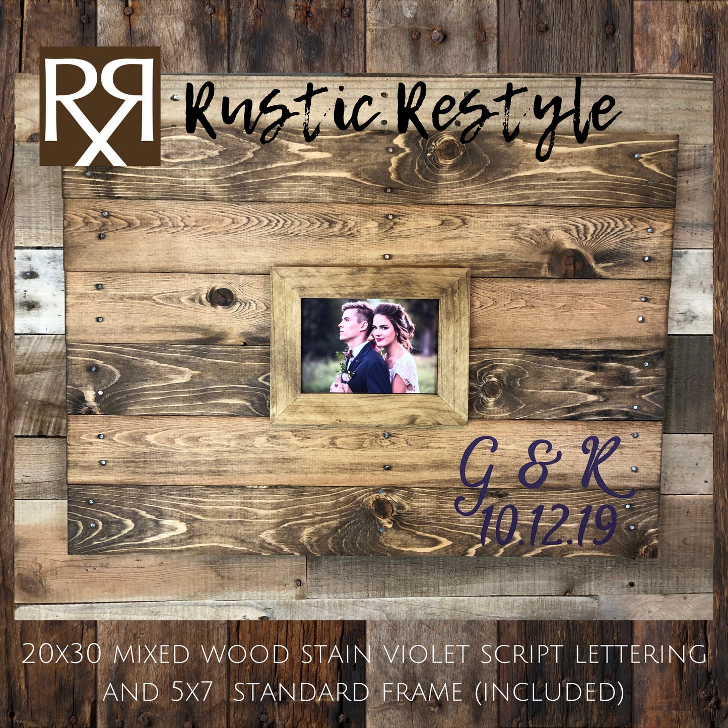 Alternative Guest book Wood pallet wedding sign, wood wedding decor, up-cycled pallet handmade Guest book, Framed Photo guest book, 20x30 - Rustic Restyle