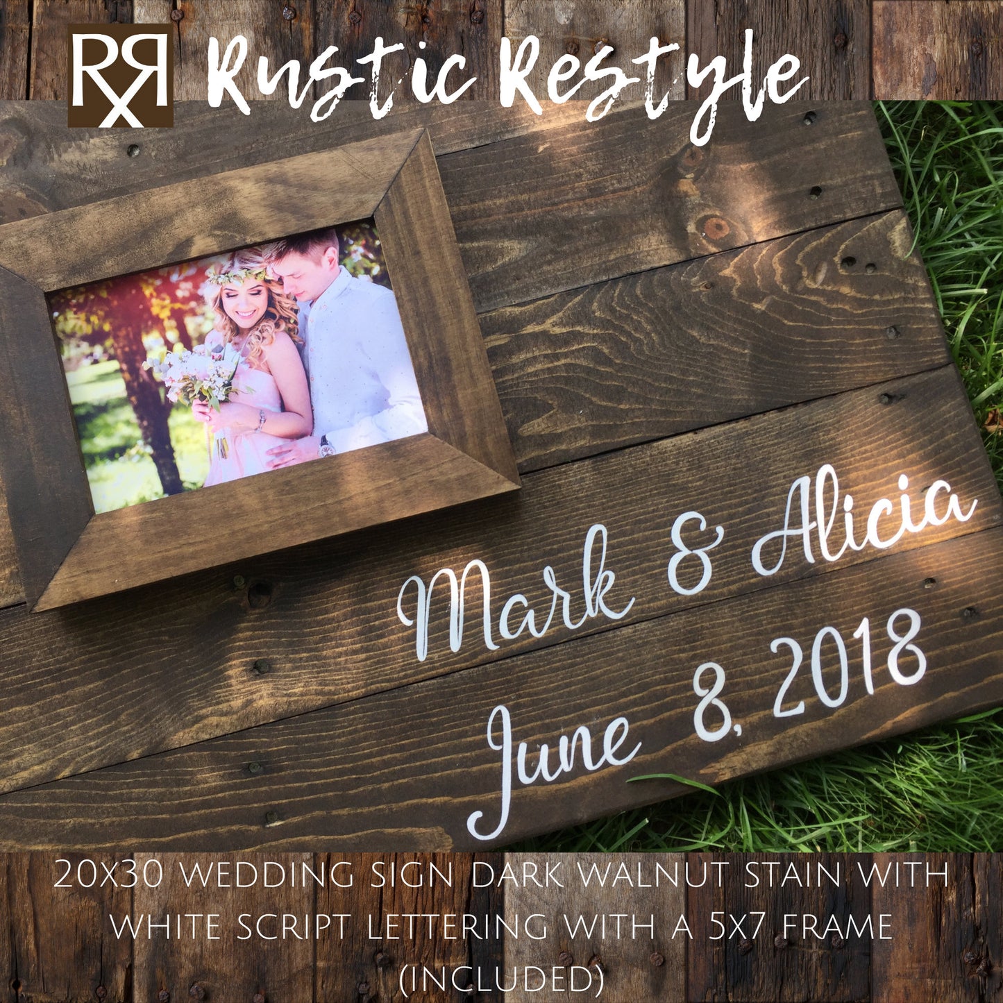 Alternative Guest book Wood pallet wedding sign, wood wedding decor, up-cycled pallet handmade Guest book, Framed Photo guest book, 20x30 - Rustic Restyle