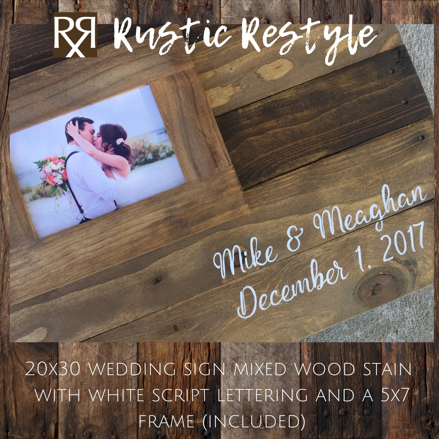 Alternative Guest book Wood pallet wedding sign, wood wedding decor, up-cycled pallet handmade Guest book, Framed Photo guest book, 20x30 - Rustic Restyle