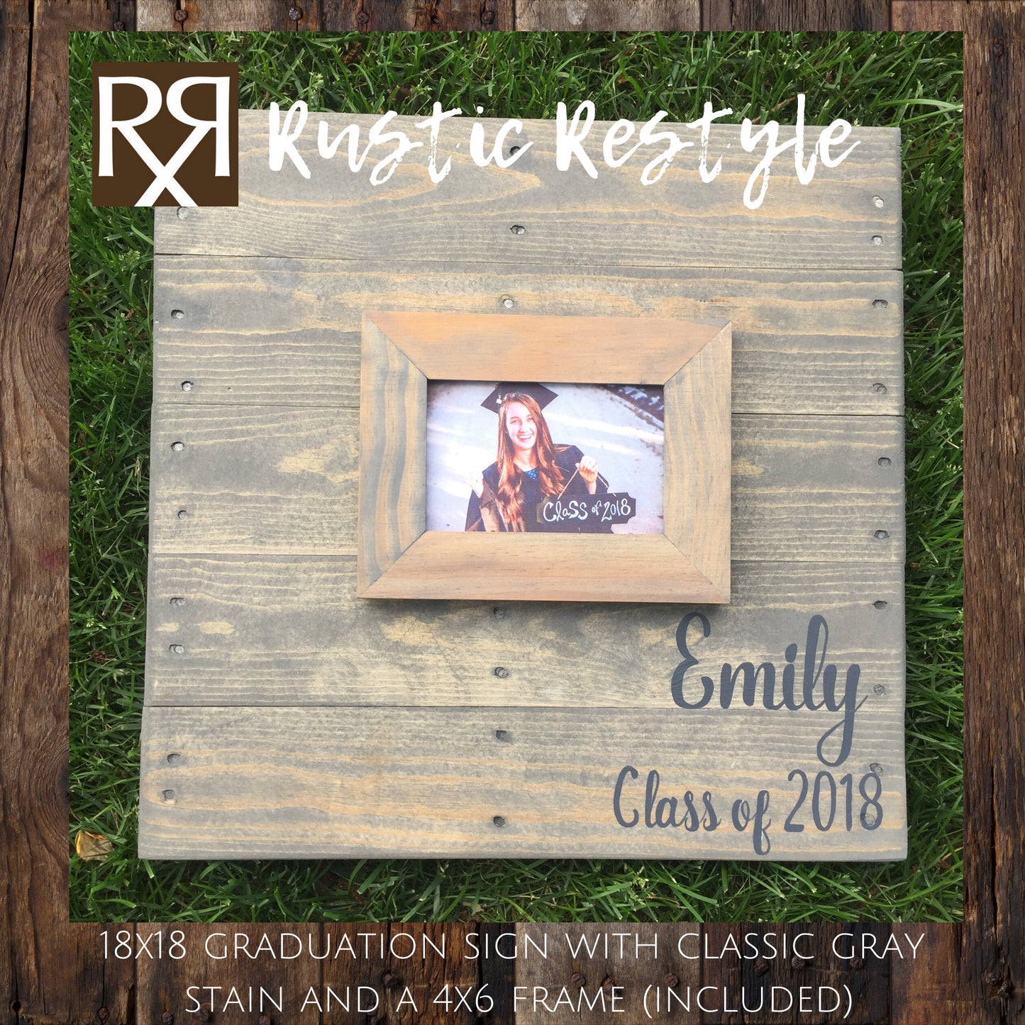 graduation guest book, party book, Creative Guest book alternative, class of 2020, guestbook frame, rustic sign, wood pallet sign, 18x18 - Rustic Restyle