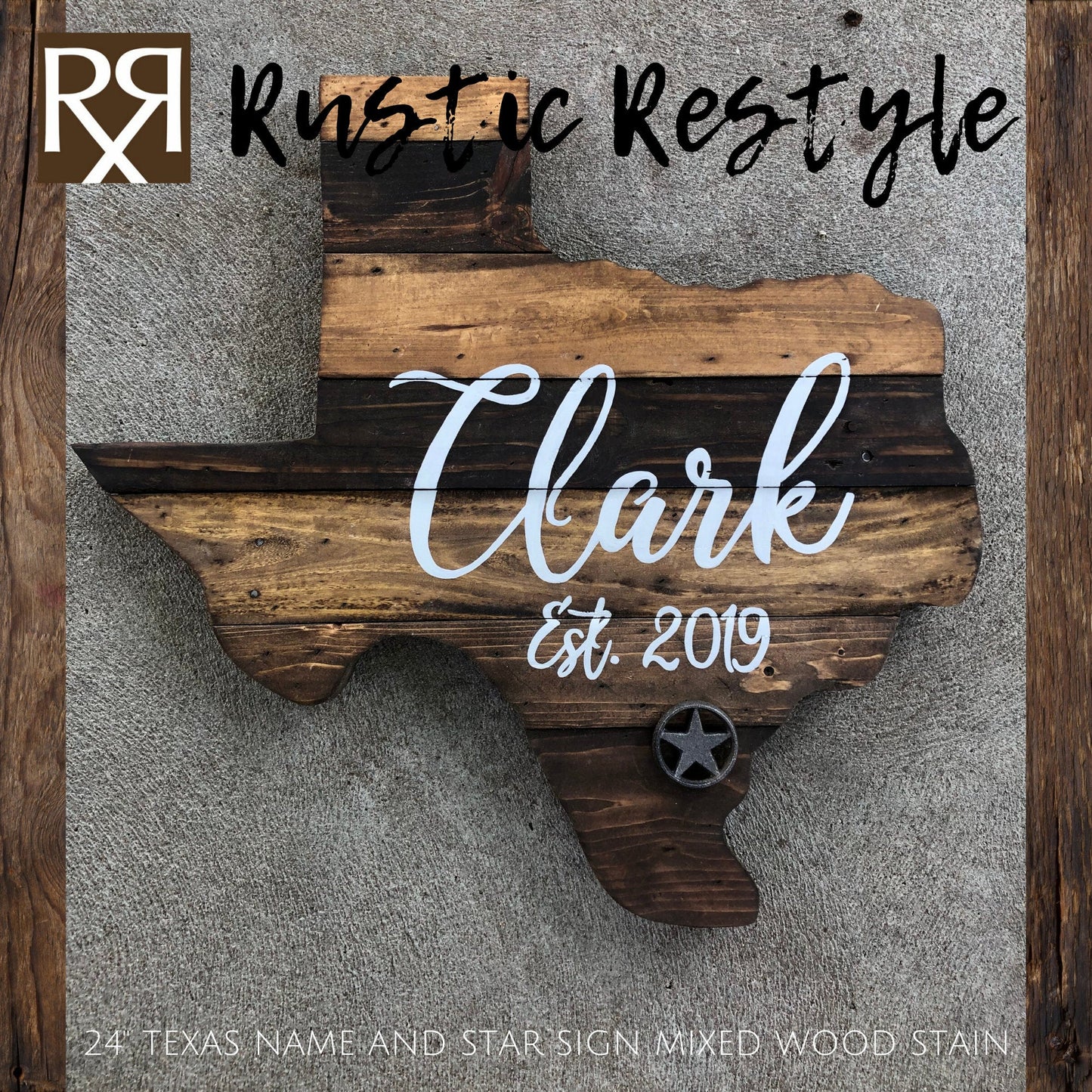 Last name wood sign, pallet sign wall art, wood state art, new home wood sign, rustic home decor, wooden Texas sign, pallet signs, signage - Rustic Restyle