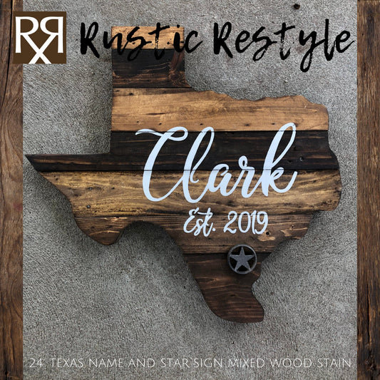 Last name wood sign, pallet sign wall art, wood state art, new home wood sign, rustic home decor, wooden Texas sign, pallet signs, signage - Rustic Restyle