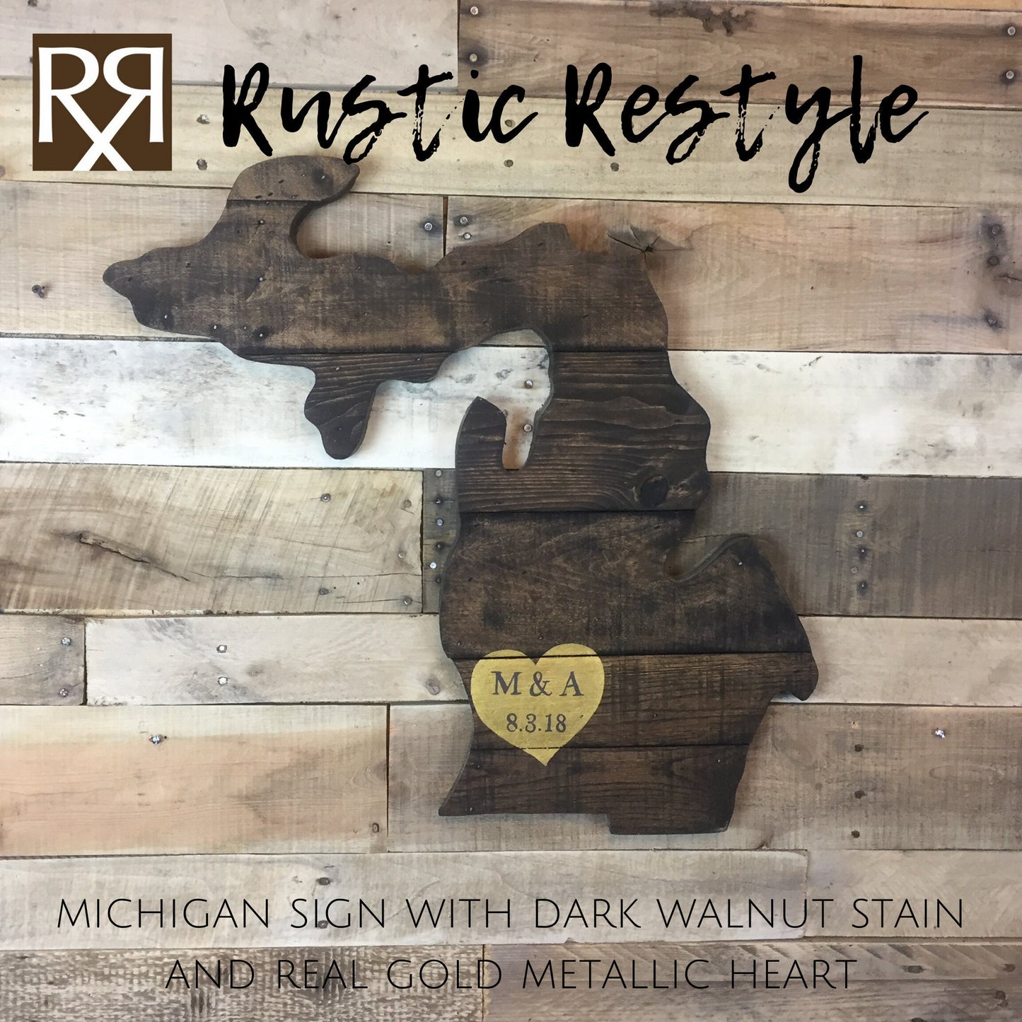 Michigan state Anniversary sign, Wood love Map, Upper peninsula, personalized heart sign, custom wall art, wooden anniversary 5th year gift