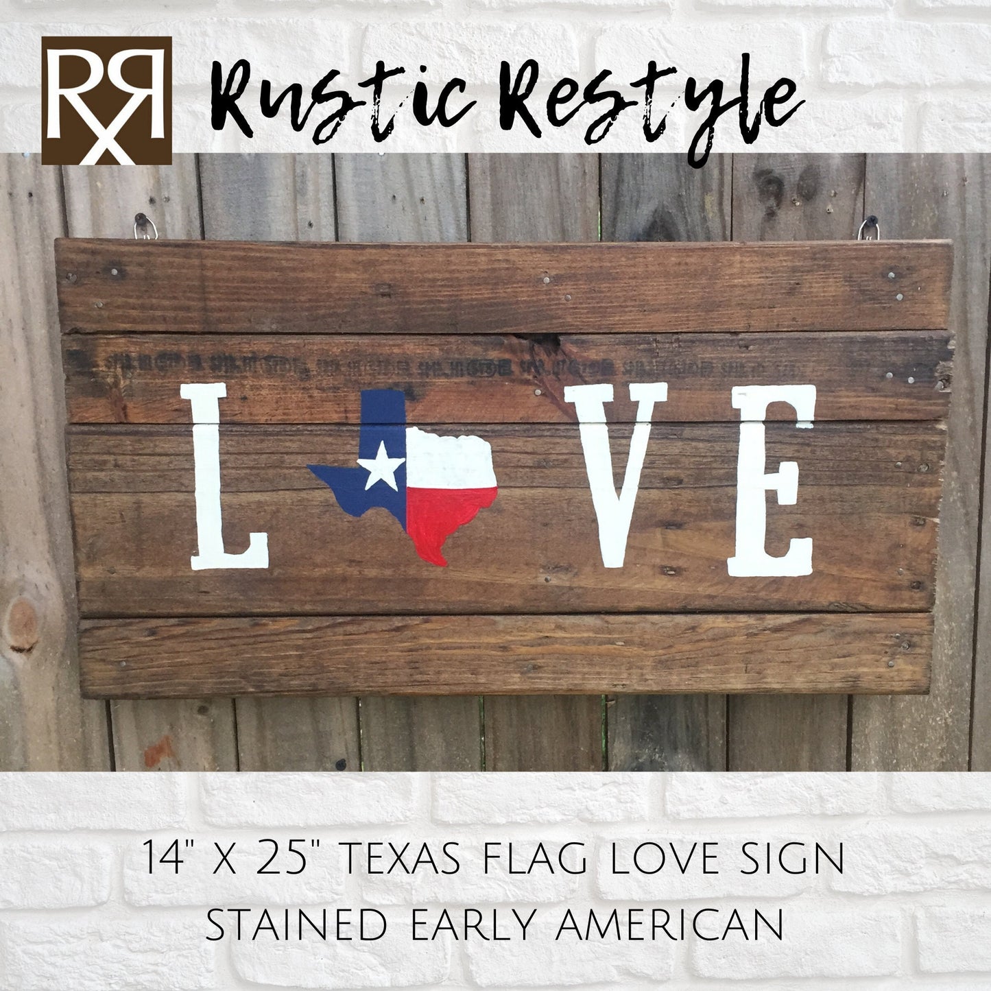 14"X25" Texas Flag Love Pallet Sign relocation Decor gift for new home, unique rustic primitive farmhouse decoration ideas