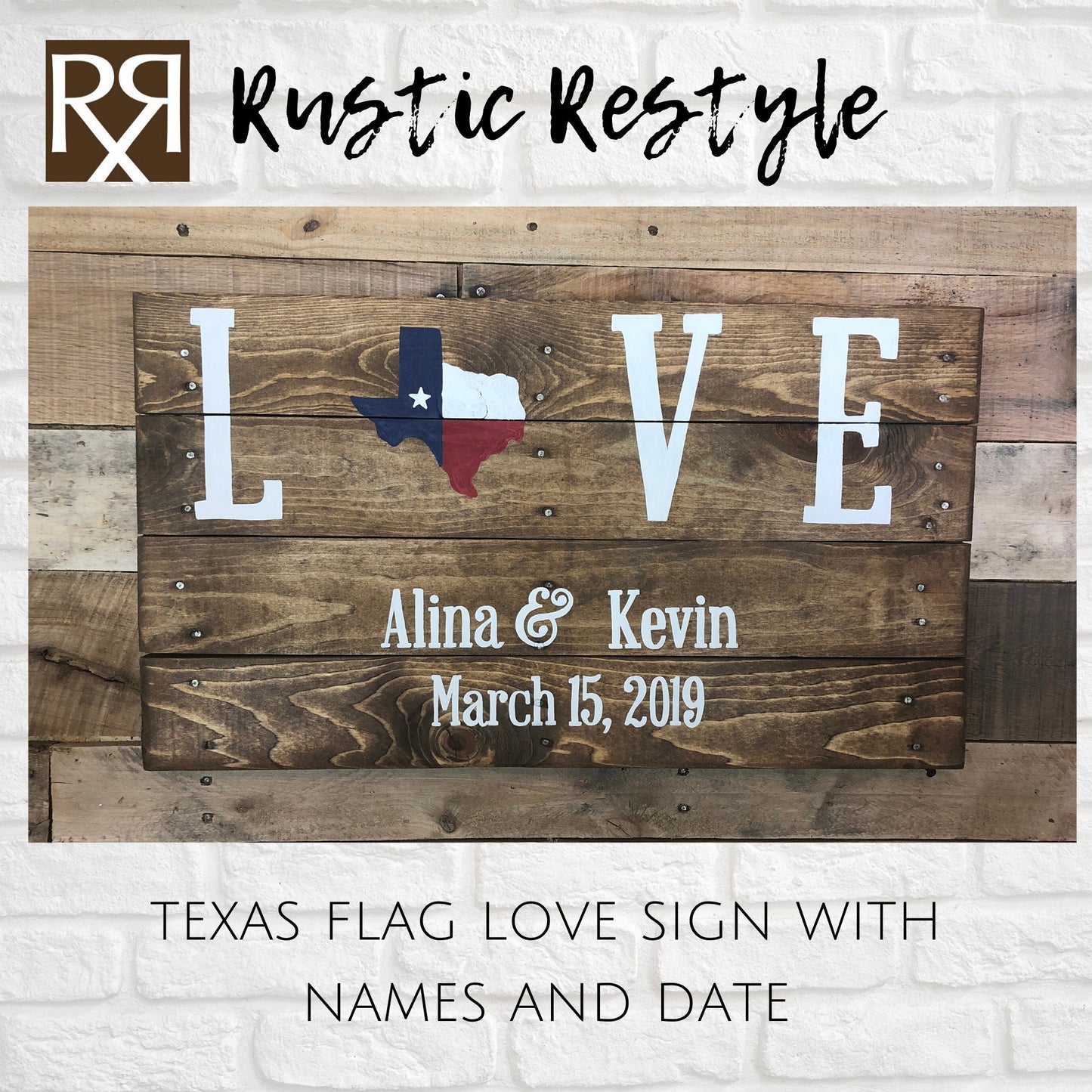 Personalized Texas flag love sign- recycled pallet home decor- reclaimed wood signs- Texas Decor sign- recycled wood sign- rustic Texas sign