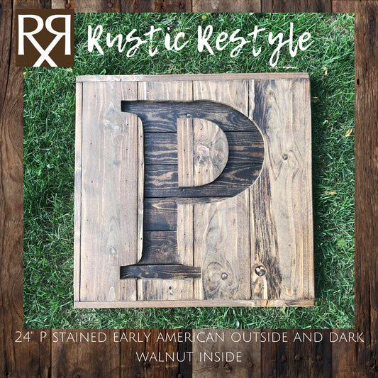 Pallet letter sign, Recycled pallet initial P sign, Wooden Letter sign, Monogram sign, Gift for home, Rustic home decor, custom sign