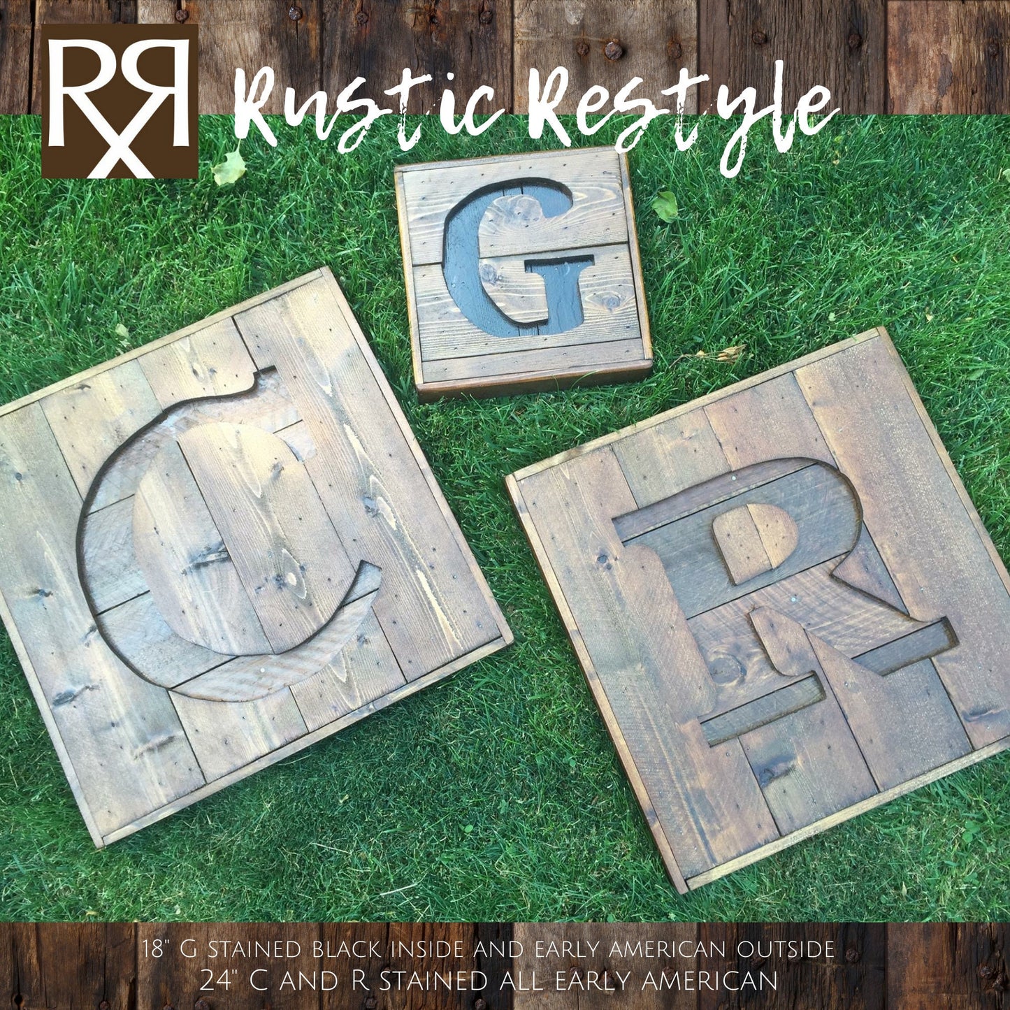 Wooden letter G initial sign Monogram Gift for home, Rustic home decor, custom sign