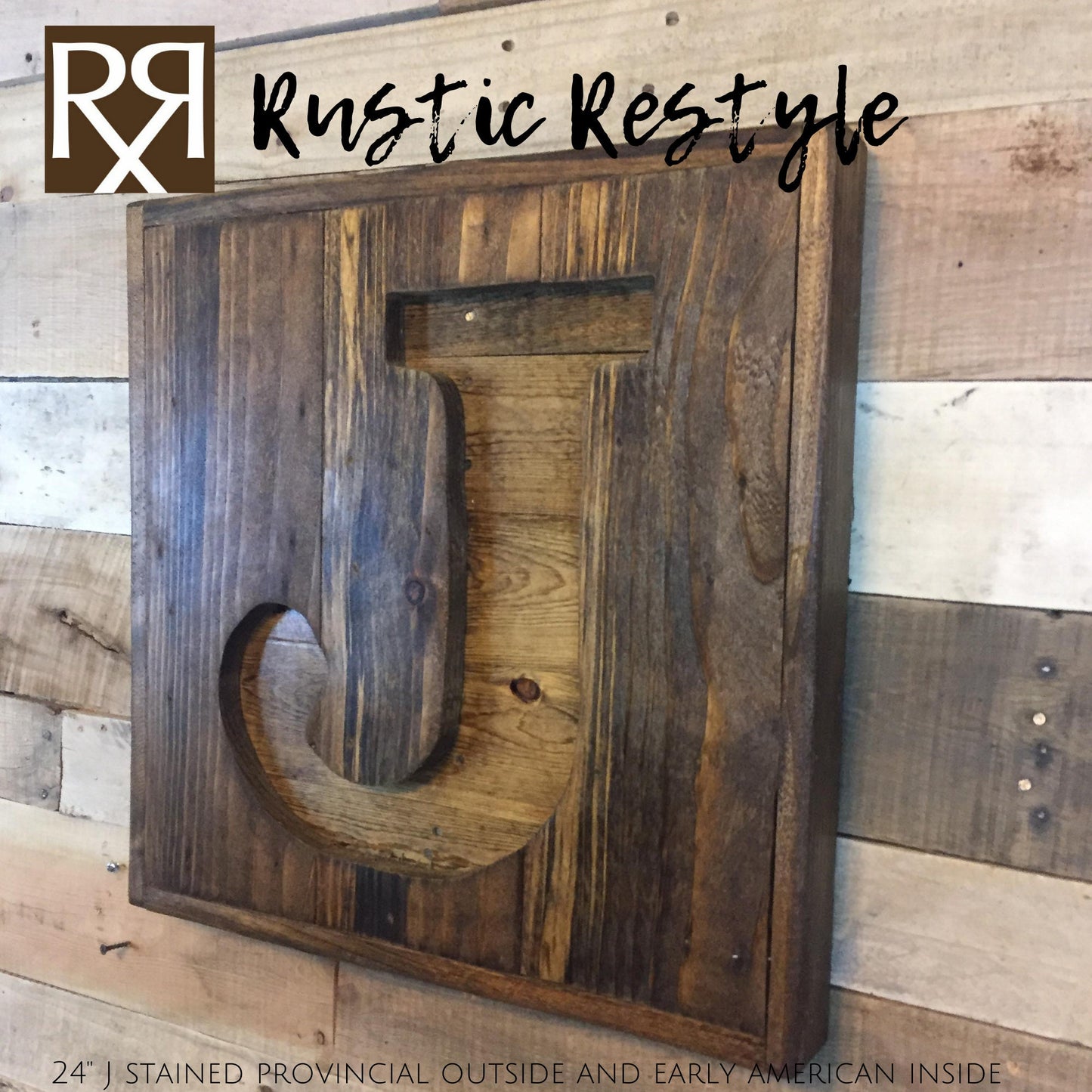 Custom Recycled pallet initial J sign, Wooden Letter sign, Monogram sign, Gift for home, Rustic home decor, Wood pallet sign, custom sign