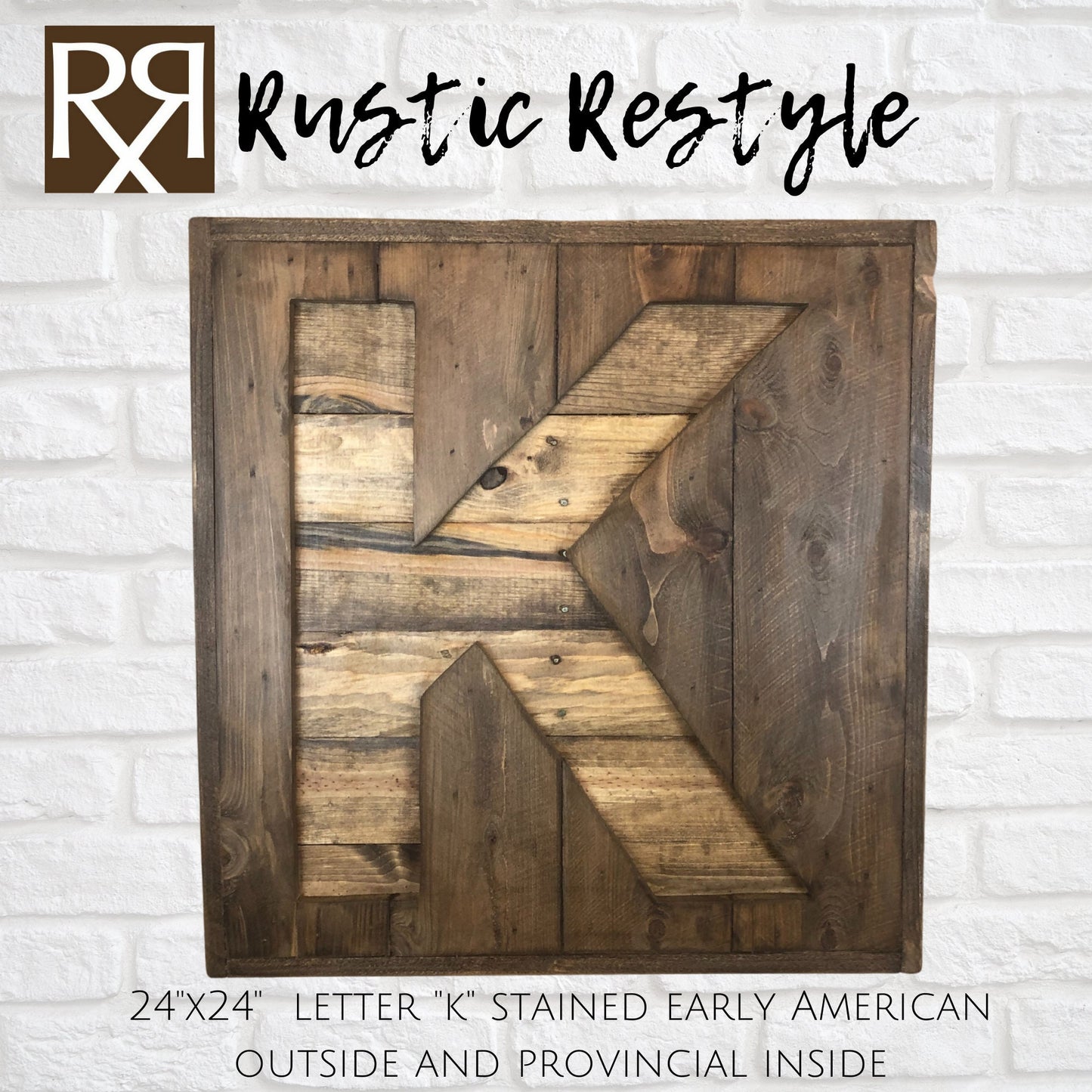 Recycled Wooden Letter Sign, Pallet Wall Decor, Rustic wood letter K sign, Christmas gift, Custom wood Sign, Personalized Family wood signs