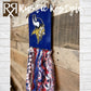 AHSTW Viking rag flag, red, white, and Blue Viking and Lady Vikes flag front door hanger wall decor, Avoca Iowa school spirit