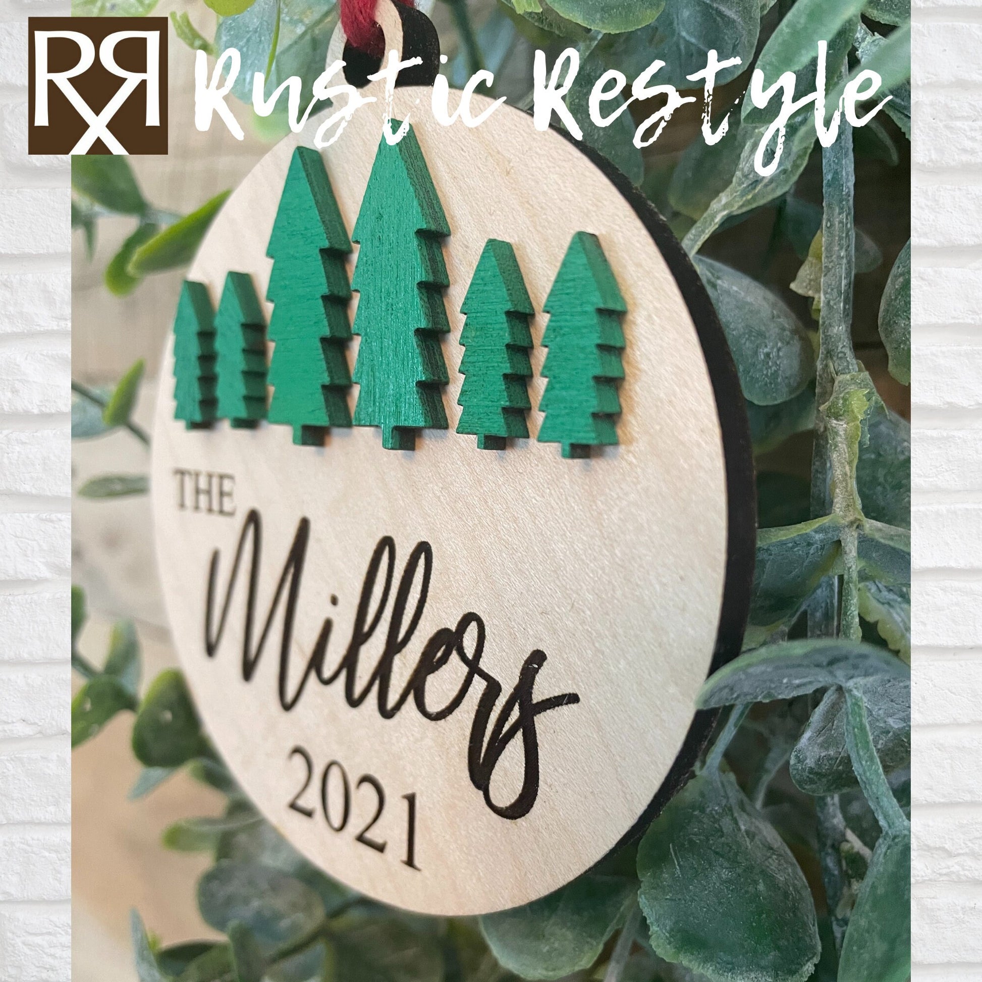 Family Tree ornament, Personalized Engraved Ornament, Housewarming gift, Laser Engraved, Christmas