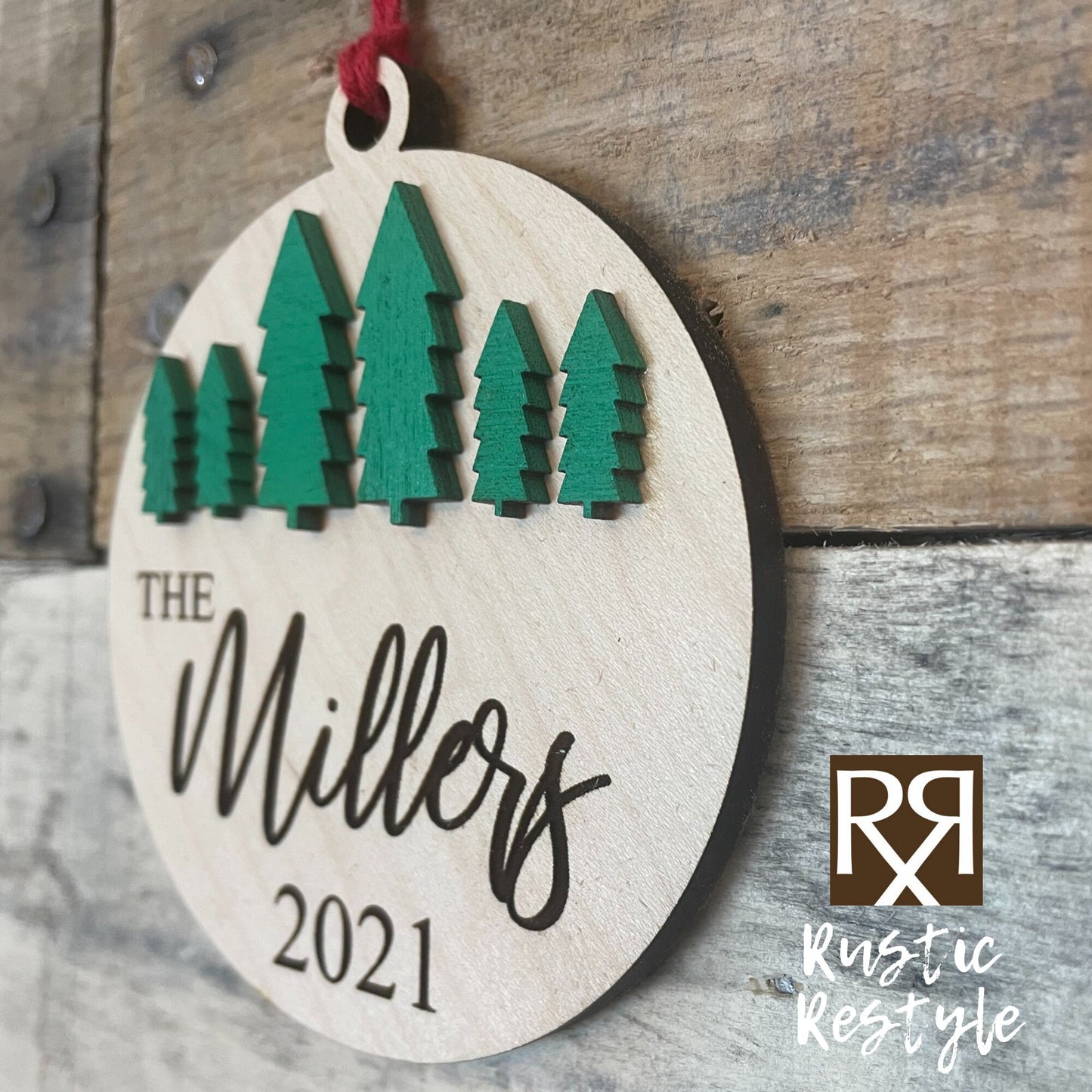 Family Tree ornament, Personalized Engraved Ornament, Housewarming gift, Laser Engraved, Christmas
