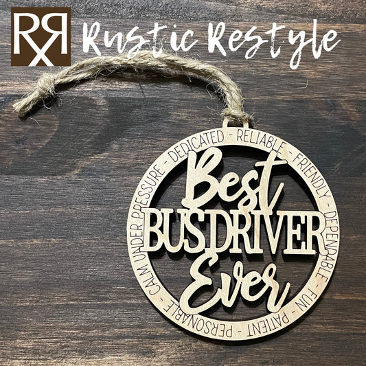 Bus driver ornament, thank you gift, extra mile ornament