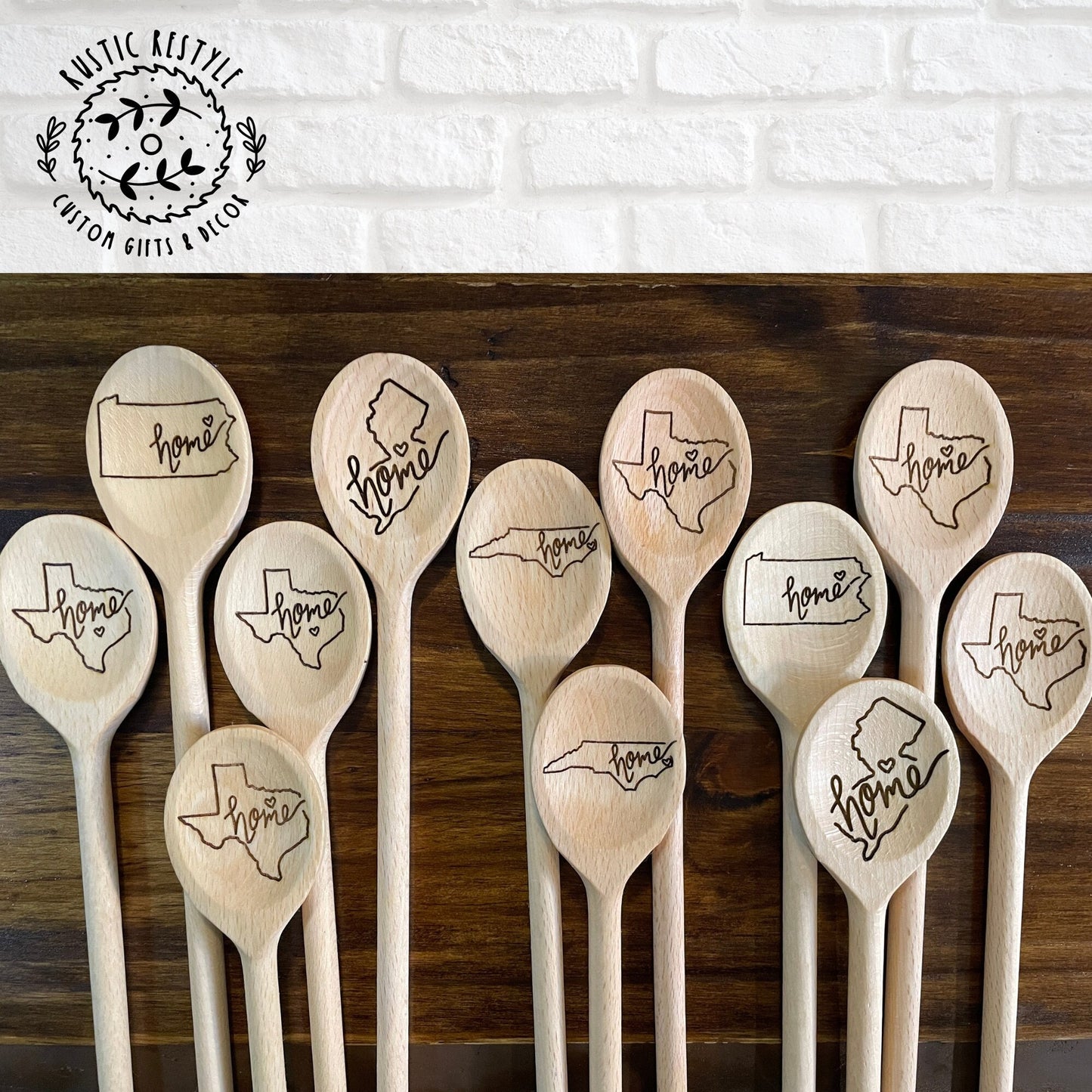 Wooden Spoons, Home state heart Spoon Gift