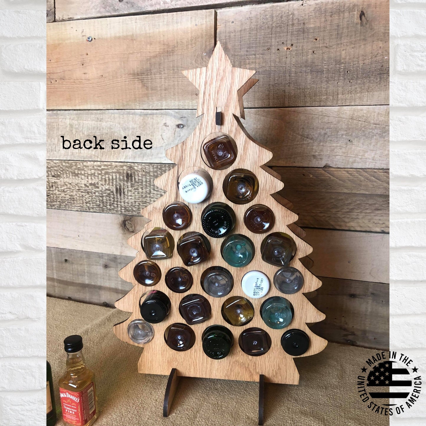 Mini liquor bottle Christmas Tree, Alcohol Advent calendar, adult Christmas gift -Bottles not included, tipsy tree, boozy party gift