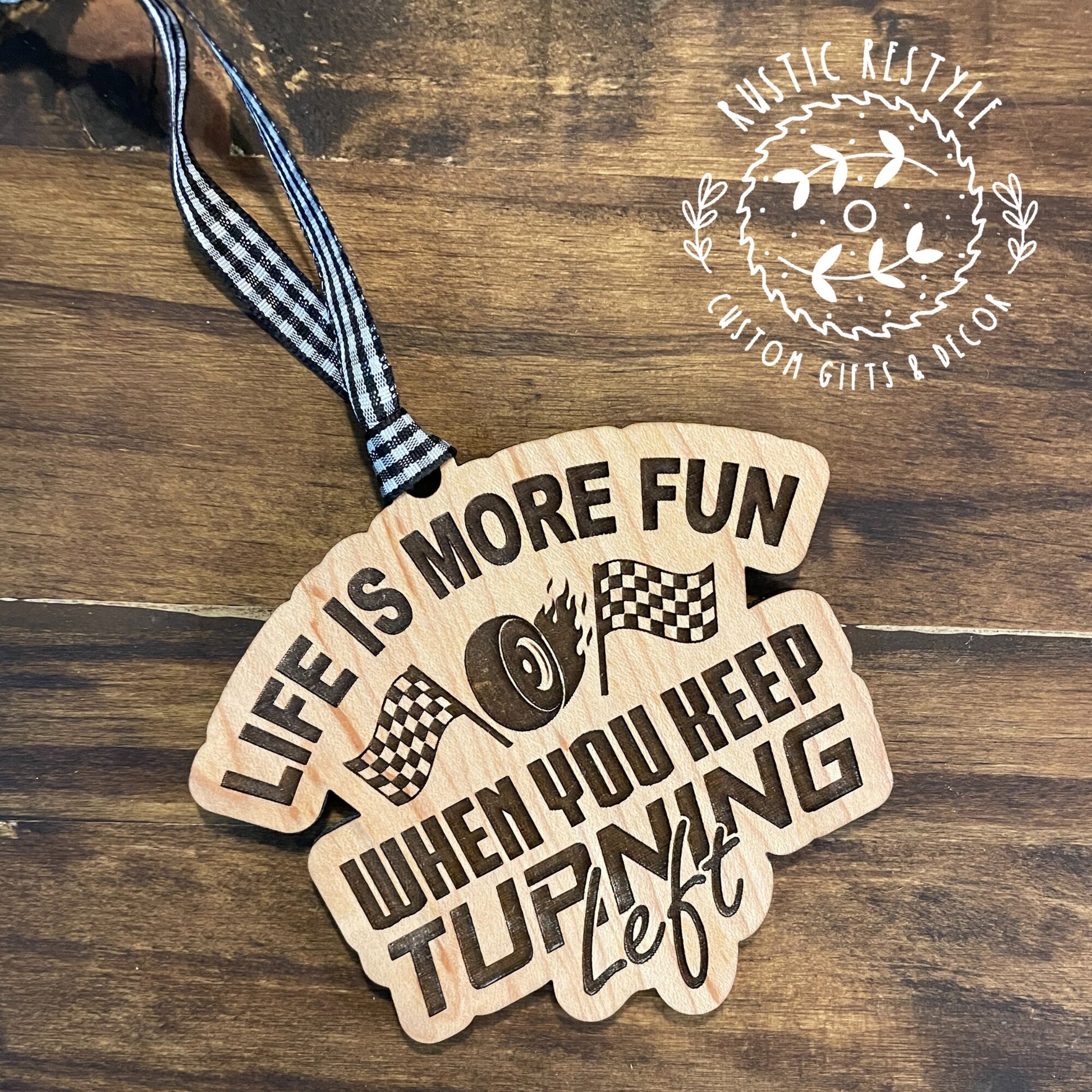 Personalized racing Maple race track Ornament, racing fan gift