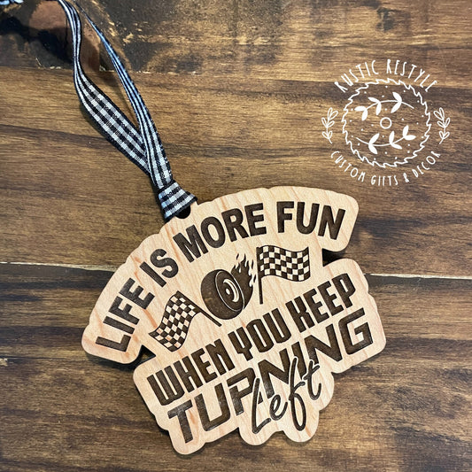 Personalized racing Maple race track Ornament, racing fan gift
