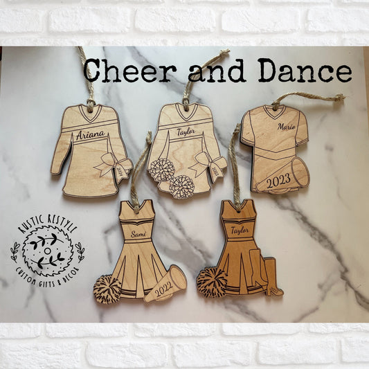 Cheerleader and Dance personalized Ornament, flag and cheer squad Ornament