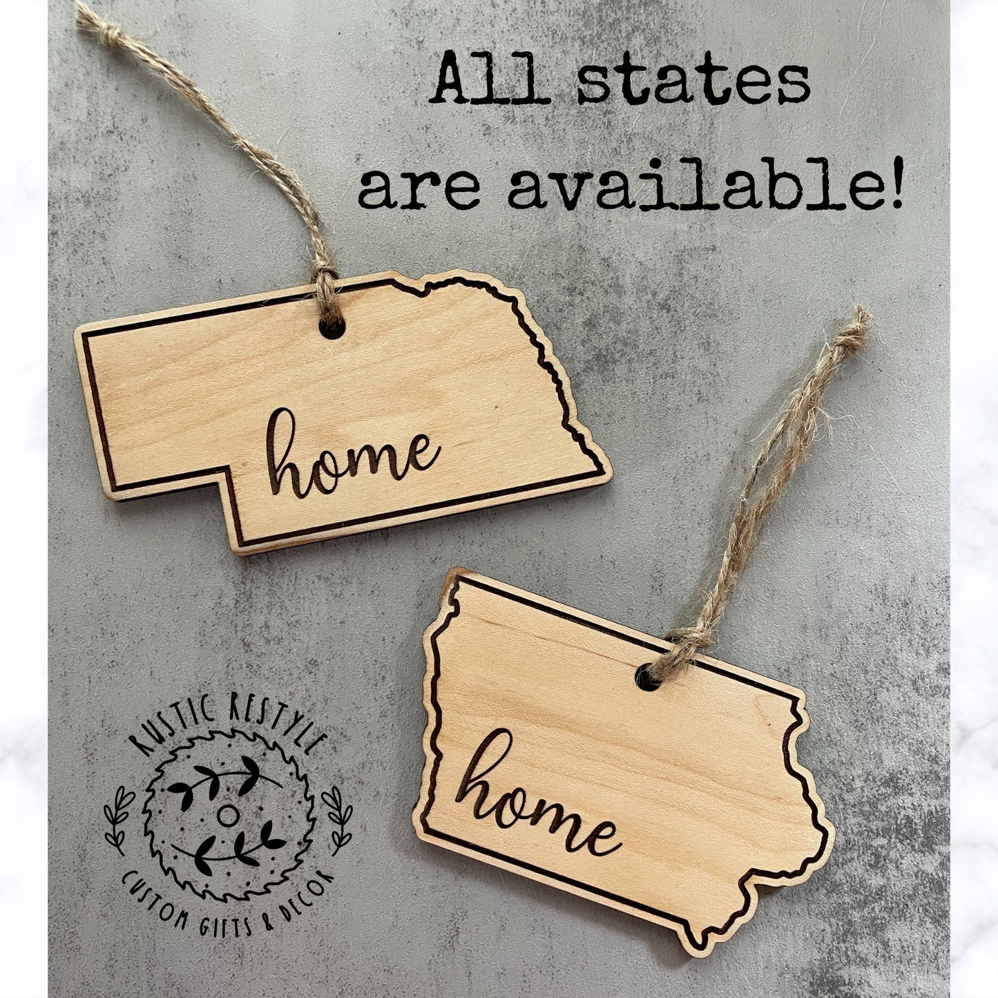 home state wooden ornament, Pick your state