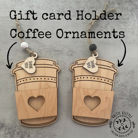 Wooden coffee cup ornament gift card holder, decoration gift for Someone Special