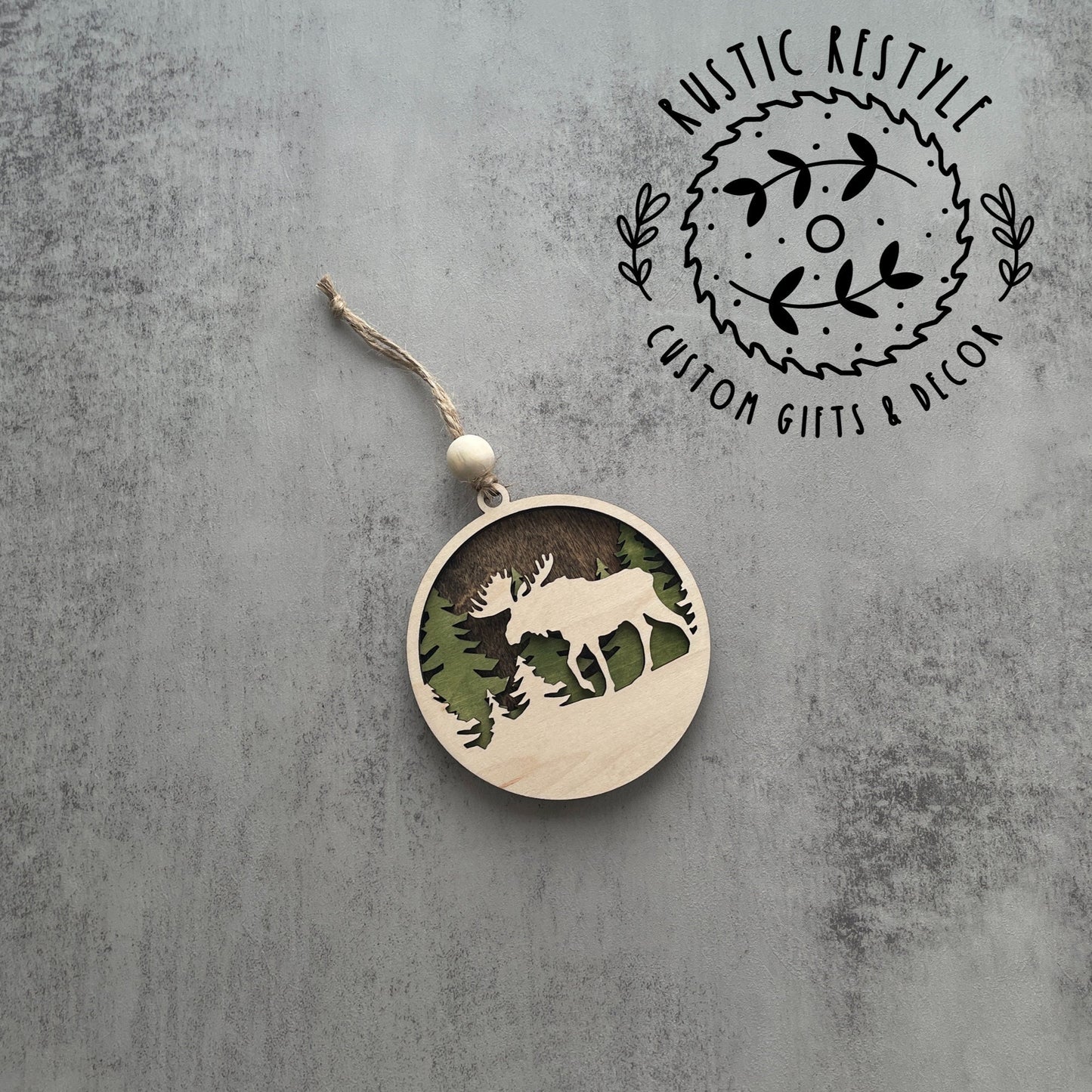 Moose Hunting Ornament, Moose personalized Hunting gift