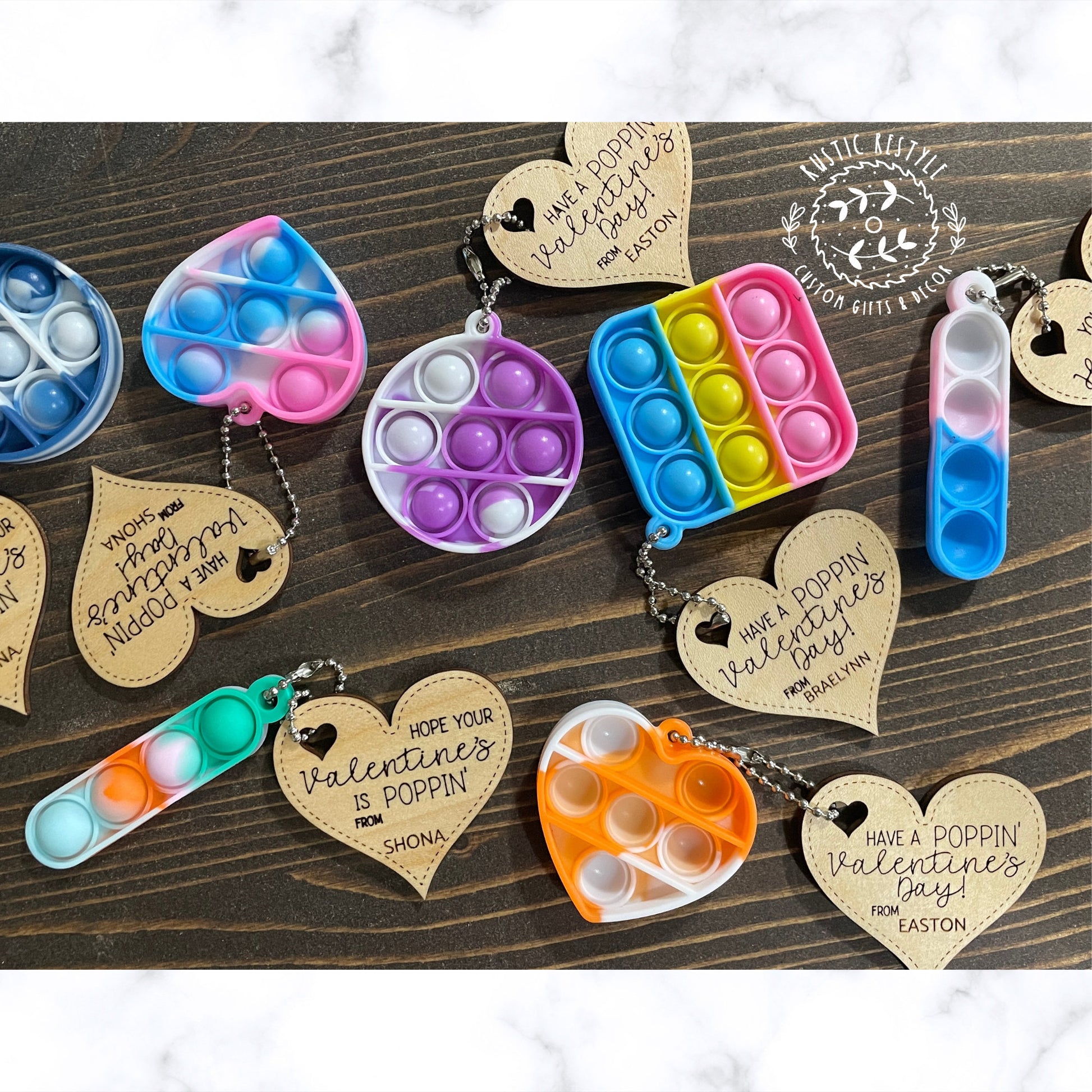 Classroom Pop-its Valentines, Personalized wooden Valentine's Day gift