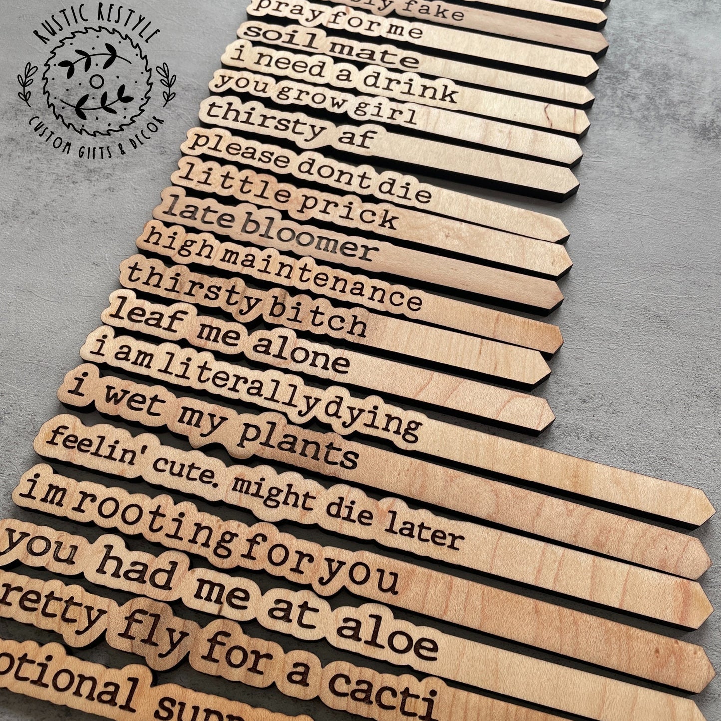 Funny indoor plant markers, wood plant tags for your house plants